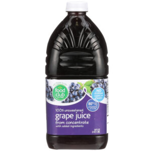 100% Unsweetened Grape Juice From Concentrate