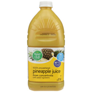 100% Unsweetened Pineapple Juice From Concentrate With Added Ingredients