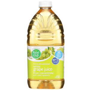 100% Unsweetened White Grape Juice From Concentrate
