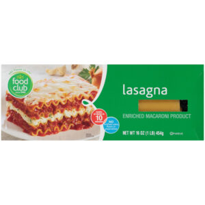 Enriched Macaroni Product  Lasagna