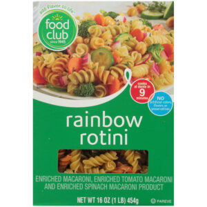 Enriched Tomato And Spinach Macaroni Product  Rainbow Rotini