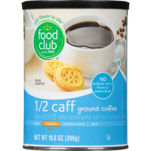 Food Club 1/2 Caff Medium Ground Coffee 10.8 oz