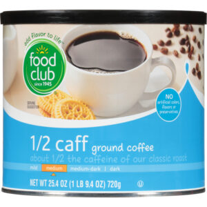 Food Club 1/2 Caff Medium Ground Coffee 25.4 oz