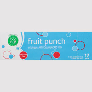 Food Club 12 Pack Caffeine Free Fruity Punch Soda 12 ea