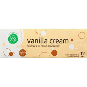 Food Club 12 Pack Caffeine Free Vanilla Cream Soda 12 ea