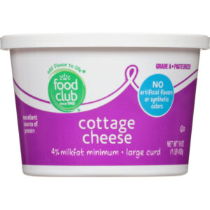 Food Club 4% Milkfat Minimum Large Curd Cottage Cheese 16 oz