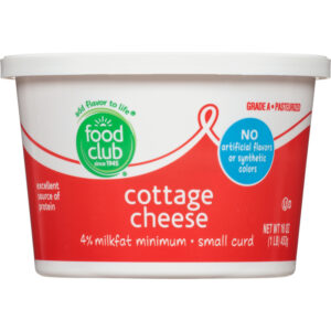 Food Club 4% Milkfat Minimum Small Curd Cottage Cheese 16 oz