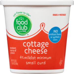 Food Club 4% Milkfat Minimum Small Curd Cottage Cheese 22 oz