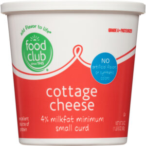Food Club 4% Milkfat Minimum Small Curd Cottage Cheese 24 oz