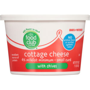 Food Club 4% Milkfat Minimum Small Curd Cottage Cheese with Chives 16 oz