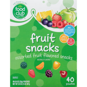 Food Club Assorted Flavor Fruit Snacks 40 ea