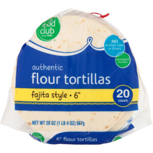 Food Club Authentic 6 Inch Fajita Style Flour Tortillas 20 ea