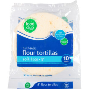 Food Club Authentic 8 Inch Soft Taco Flour Tortillas 10 ea