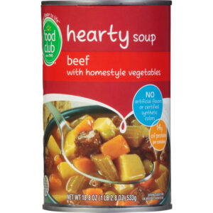 Food Club Beef With Homestyle Vegetables Hearty Soup 18.8 oz