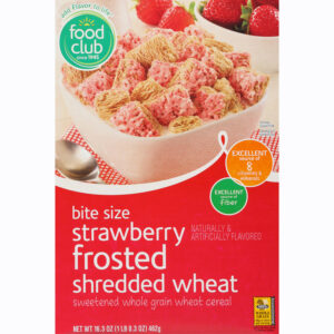 Food Club Bite Size Shredded Wheat Strawberry Frosted Cereal 16.3 oz