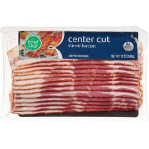 Food Club Center Cut Sliced Bacon 12 oz