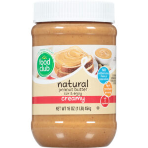 Food Club Creamy Natural Peanut Butter 16 oz