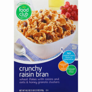 Food Club Crunchy Raisin Bran Cereal 18.2 oz