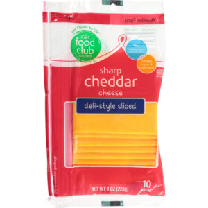 Food Club Deli-Style Sharp Cheddar Cheese Slices 10 ea