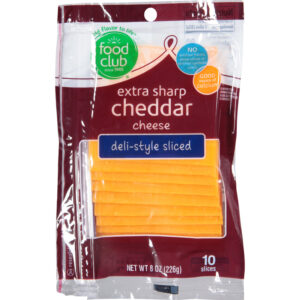 Food Club Deli-Style Sliced Extra Sharp Cheddar Cheese 10 ea