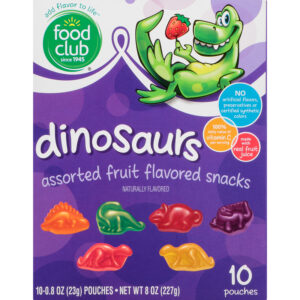 Food Club Dinosaurs Assorted Flavored Fruit Snacks 10 ea