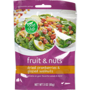 Food Club Dried Cranberries & Glazed Walnuts Fruit & Nuts 3 oz