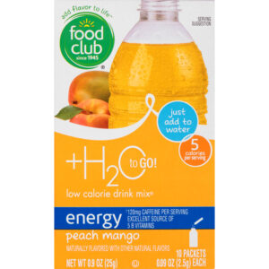 Food Club Energy Peach Mango Drink Mix 10 ea