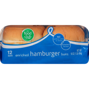 Food Club Enriched Hamburger Buns 12 ea