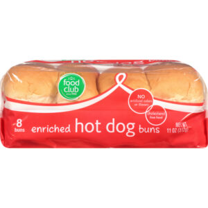 Food Club Enriched Hotdog Buns 8 ea