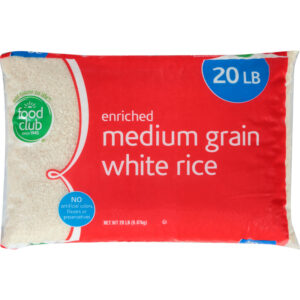 Food Club Enriched Medium Grain White Rice 20 lb