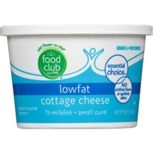Food Club Essential Choice Lowfat 1% Milkfat Small Curd Cottage Cheese 16 oz