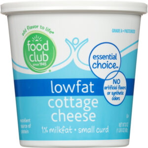 Food Club Essential Choice Lowfat 1% Milkfat Small Curd Cottage Cheese 24 oz