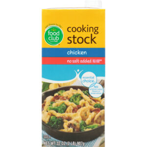 Food Club Essential Choice No Salt Added Chicken Cooking Stock 32 oz