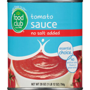 Food Club Essential Choice No Salt Added Tomato Sauce 28 oz