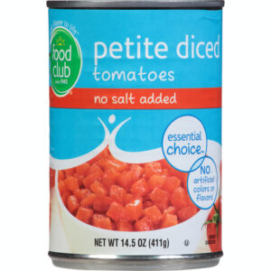 Food Club Essential Choice Petite Diced No Salt Added Tomatoes 14.5 oz