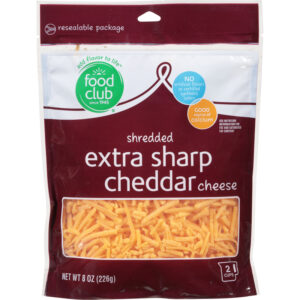 Food Club Extra Sharp Cheddar Shredded Cheese 8 oz