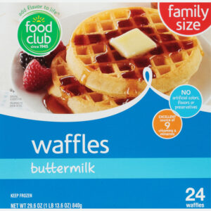 Food Club Family Size Buttermilk Waffles 24 ea