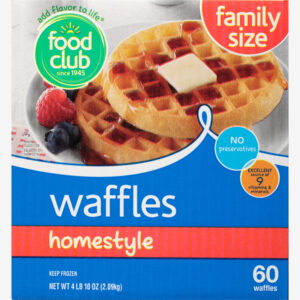 Food Club Family Size Homestyle Waffles 60 ea