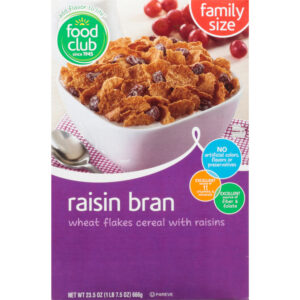 Food Club Family Size Raisin Bran Cereal 23.5 oz