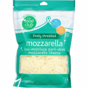 Food Club Finely Shredded Mozzarella Cheese 8 oz
