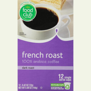 Food Club French Roast Dark Roast 100% Arabica Coffee 12 ea