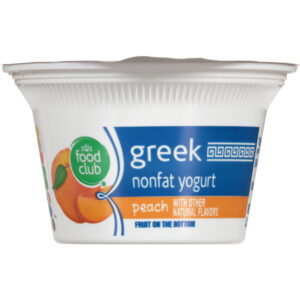 Food Club Fruit on the Bottom Nonfat Greek Peach Yogurt 5.3 oz