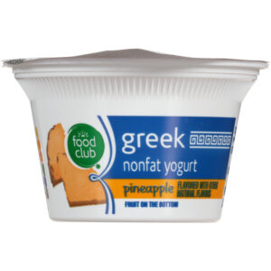Food Club Fruit on the Bottom Nonfat Greek Pineapple Yogurt 5.3 oz