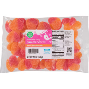 Food Club Gummi Hearts Peach Valentine's Candy 12 oz