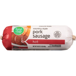 Food Club Hot Country Style Pork Sausage 16 oz