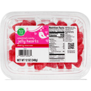 Food Club Jelly Hearts Cherry Valentine's Candy 12 oz