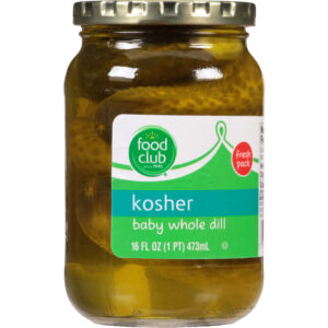 Food Club Kosher Baby Whole Dill Pickles 16 fl oz