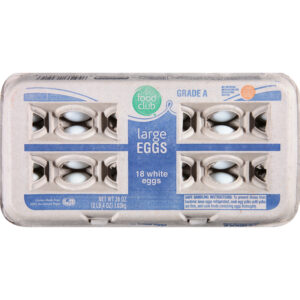 Food Club Large White Eggs 18 ea