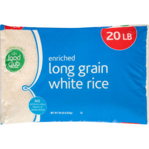 Food Club Long Grain Enriched White Rice 20 lb