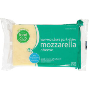 Food Club Low-Moisture Part-Skim Mozzarella Cheese 16 oz